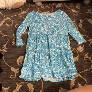 Lilly Pulitzer Girls Blue and White Patterned Dress